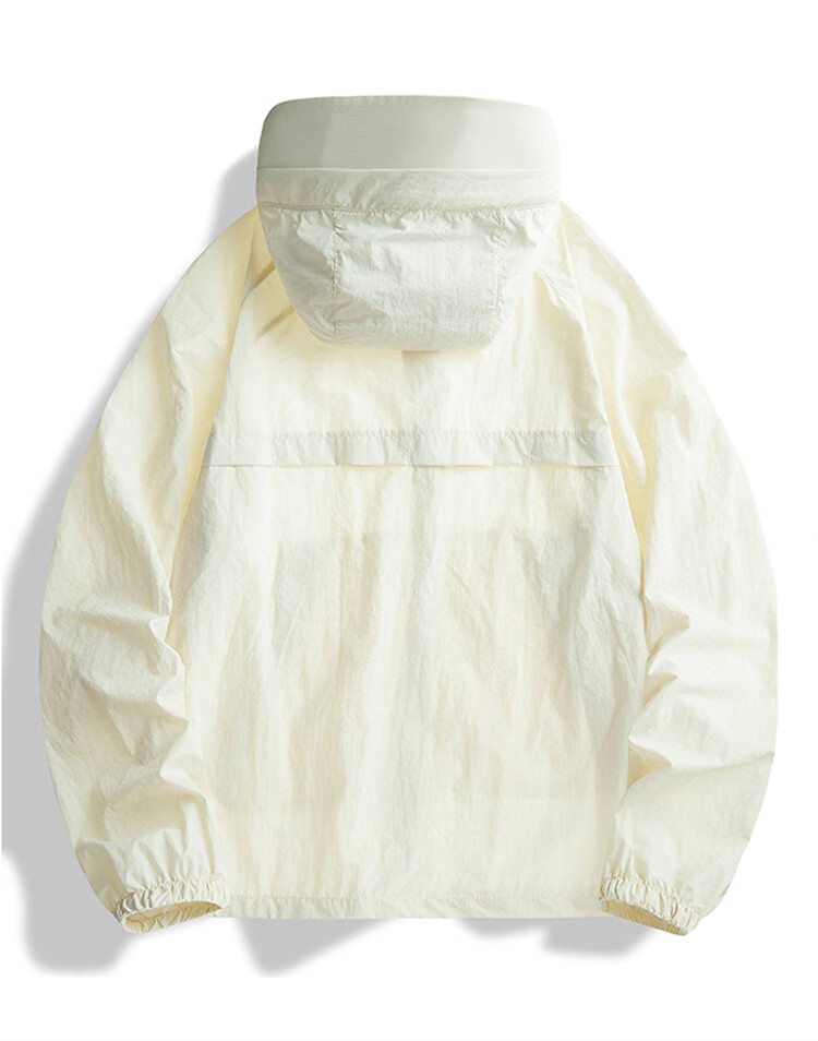 JEEP SPIRIT Men's Summer Sun Protection Jacket UV Protection Ice Silk Lightweight Outdoor Sunproof Coat Off-White 3XL 18