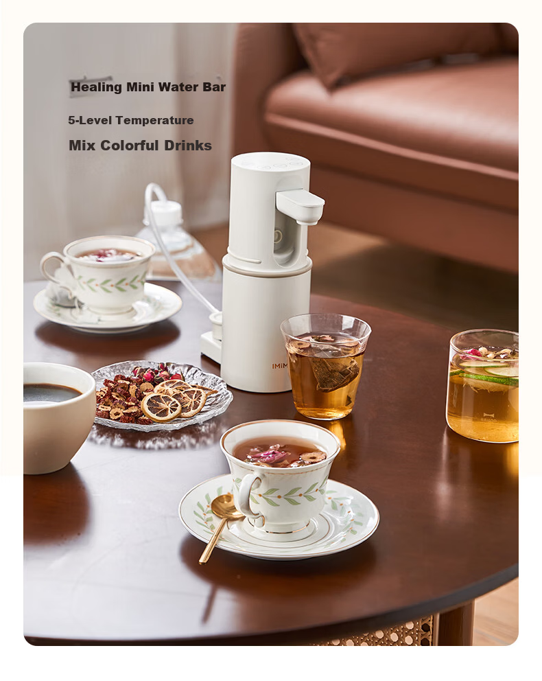 IMiMONE Portable Instant Hot Water Dispenser with Bottom-Load Bottled Water, Dorm Travel No-Installation Foldable Electric Kettle, Small Insulated Cup, Milk Preparation Desktop Water Heater, Home Fast 7