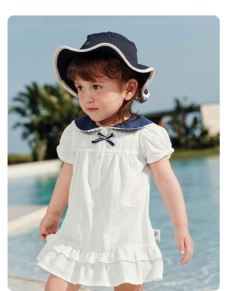 Balabala Baby Dress Children's Dress 2026 New Summer Girls Baby Artistic College Style Cute Doll Collar 21