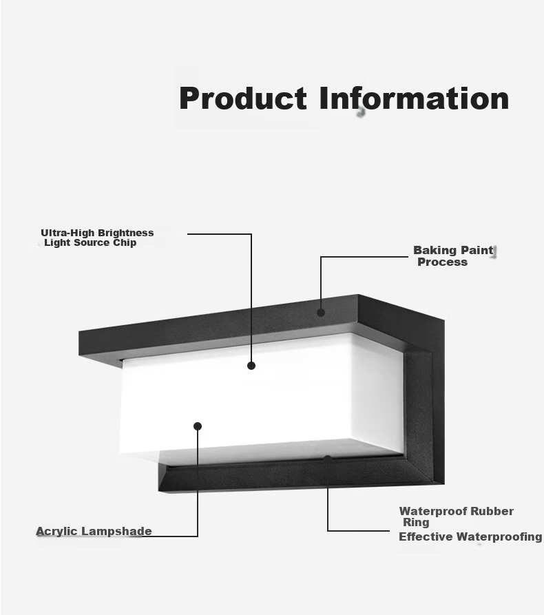 Zuoji Outdoor Wall Light JD Self-operated Staircase Corridor Villa Waterproof Balcony Outdoor LED Wall Lamp Modern Simple 25W Warm Light 7