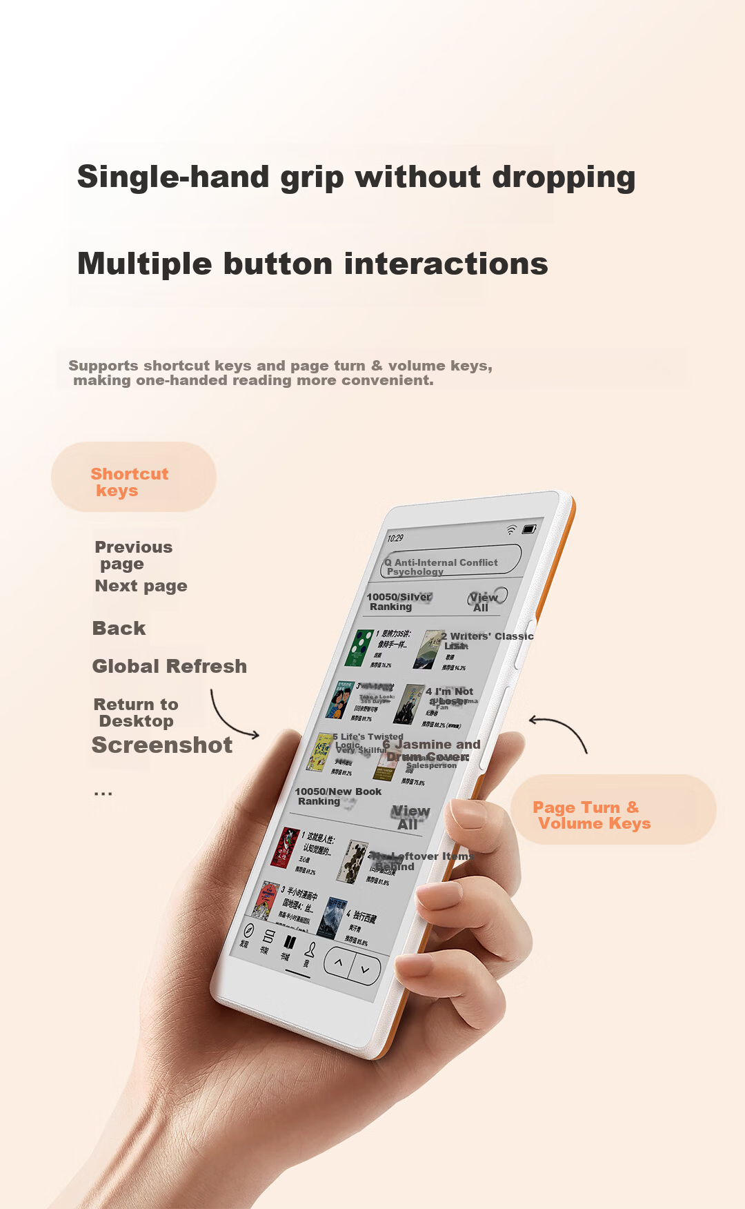 Moaan e-ink Book Ultra [New Release] 6.13-inch Color E-Reader E-Ink Screen Lightweight Portable Pocket Commuter 6+64GB Brown Jade 4
