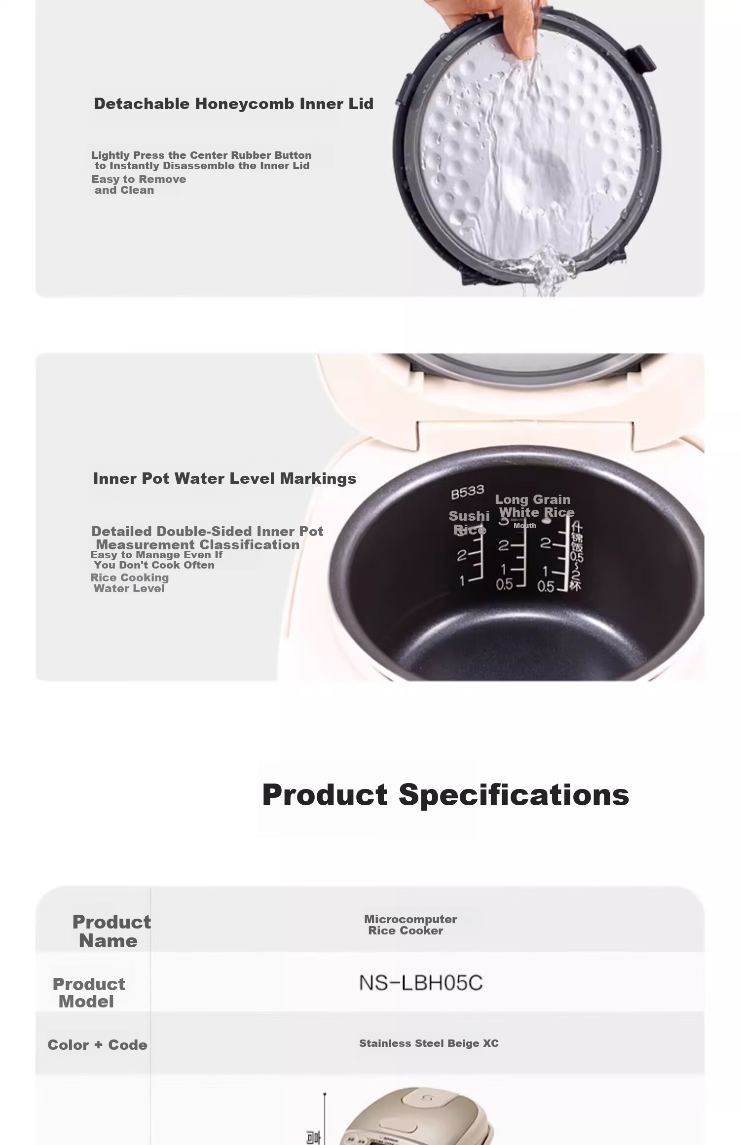 ZO JIRUSHI Mini Household Multifunctional Smart Scheduled Rice Cooker Non-stick Easy-to-Clean Inner Pot Black Inner Pot 8 Cooking Functions 1.8L (1-3 People) 11