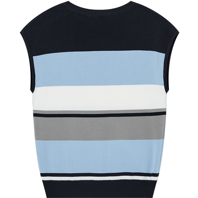 Demana [Breathable Tencel] Summer Lightweight Office Round Neck Raglan Colorblock Slimming Striped Knit Sweater for Women Premium Feel