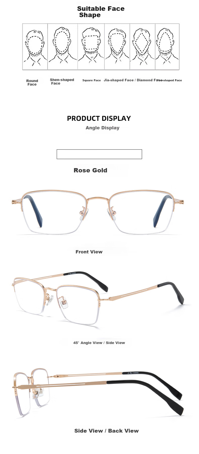 Fushikang Reading Glasses for Men, High-Definition Anti-Blue Light Business Fashion Imported High-Quality Presbyopic Glasses LG007 +200 24
