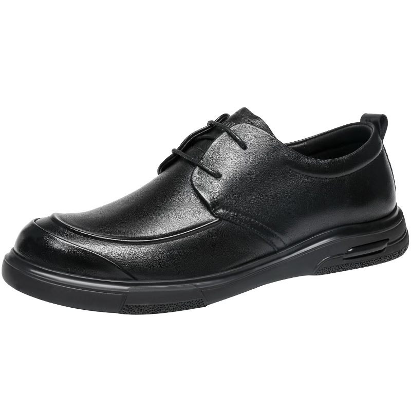 Millies Top-Grain Leather Men's Formal Business Casual Leather Shoes, Graduation And Job Interview Derby Shoes U1387, Black, Size 43