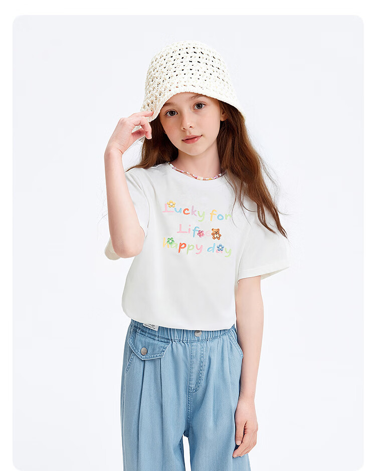 Balabala Girls' Short Sleeve T-Shirt Kids 2026 Summer Quick-Dry Moisture-Wicking Stylish Top 15