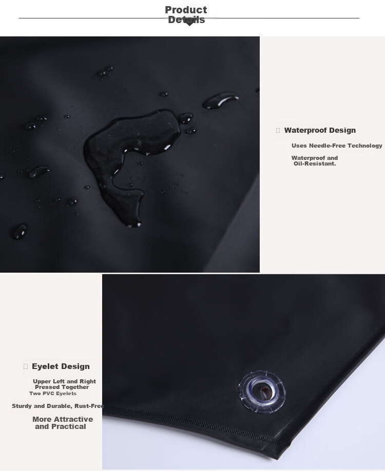Aideer Black and Red Composite Apron PVC Double-Layer Thickened Waterproof Oil-Resistant Acid and Alkali Resistant Unisex Seafood Apron Black and Red (110*80) CW928628 6