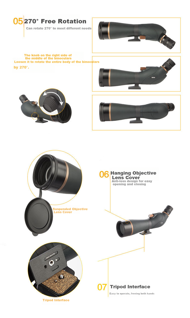 BOSMA Golden Tiger 2nd Generation 20-60X80ED Monocular Telescope High-Power HD Dual-Use 60X Low-Light Night Vision Birdwatching 6