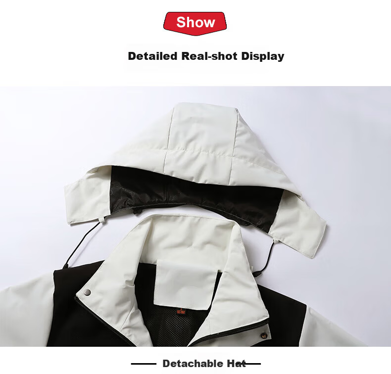 JEEP SPIRIT Men's Spring Autumn Hooded Windproof Mountaineering Outdoor Sports Jacket Ivory White M 13