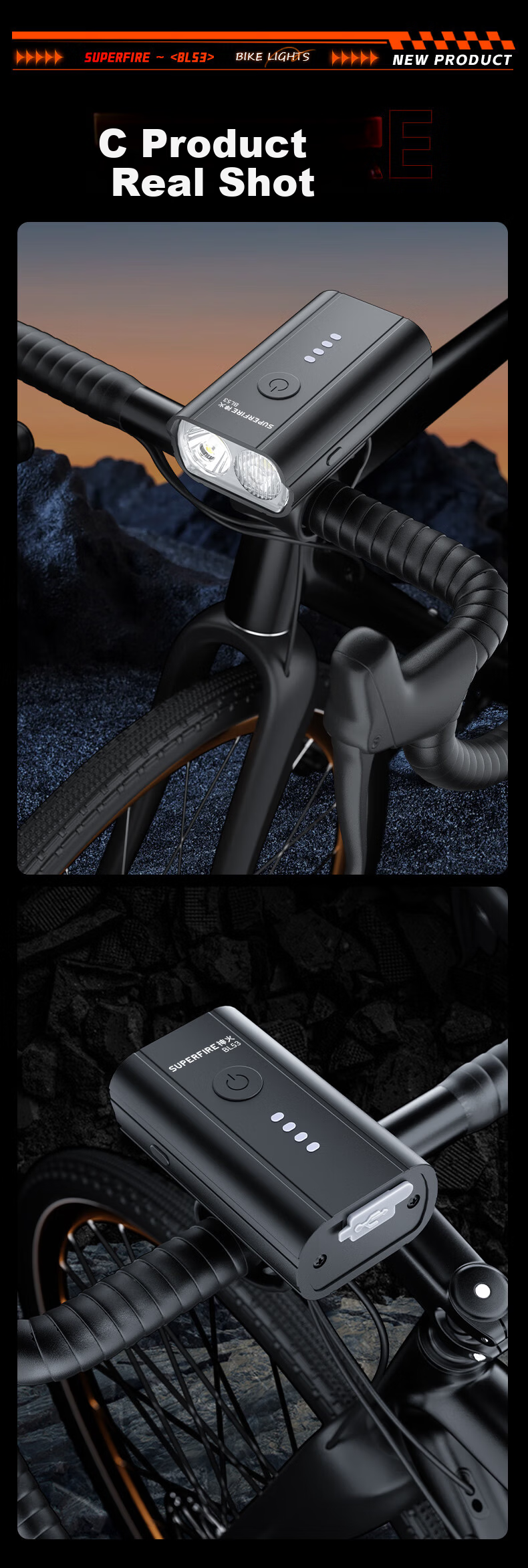 SupFire Bicycle Front Light Night Riding Equipment Flashlight Kids Mountain Bike Light High Brightness Lumen Waterproof 13