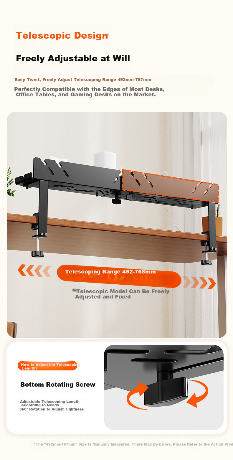 Behind the Scenes Hero TV Accessories Large Black Desktop Cable Organizer Rack No-Drill Cable Management Box for Data Cables and Power Strips 13