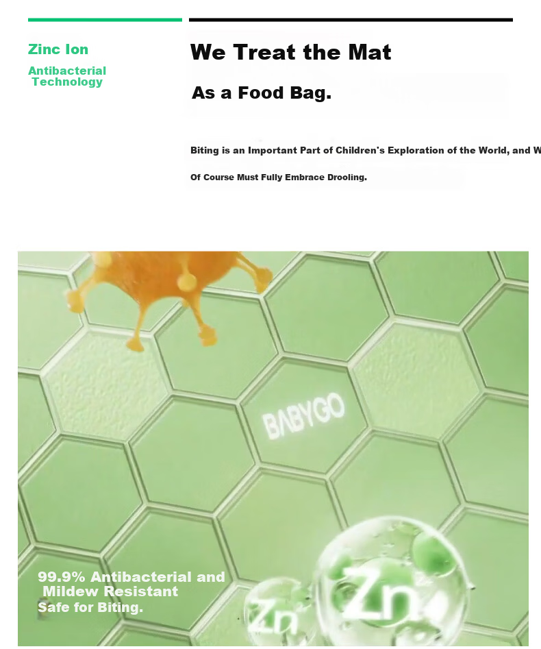 BG-BABYGO Baby Green Core Non-Toxic Non-Formaldehyde Crawling Mat Baby Playpen Mat Children's Floor Mat Anti-Fall Mat 13