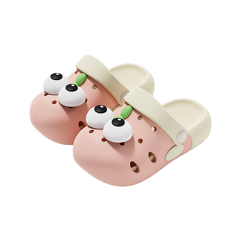 Pig Daddy Kids Slippers Boys Girls Summer Indoor Non-Slip Soft Sole Bath Shoes Pink Size 17