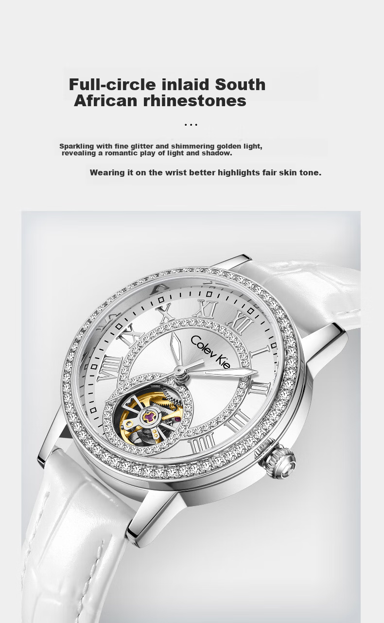 Colevkie Women's Mechanical Watch New Luxury Brand Top Ten Boutique High-End Birthday Gift for Women 8