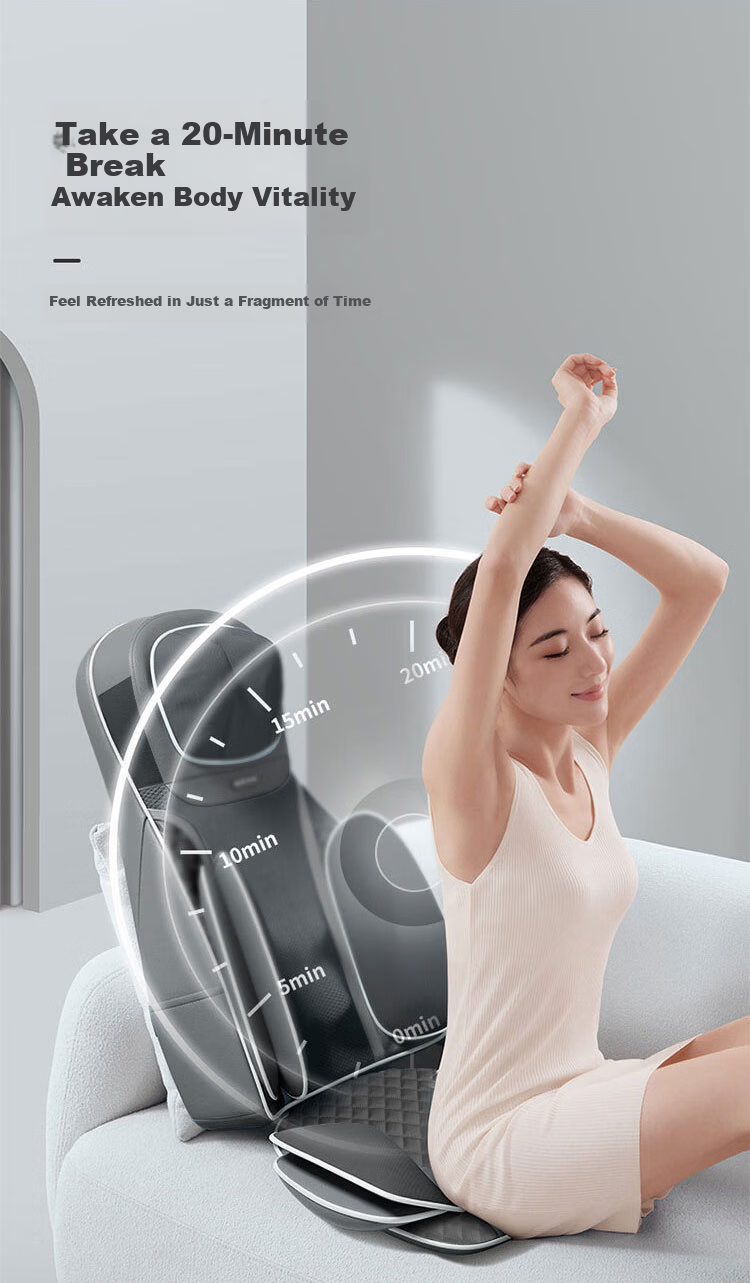 AUX 12D-K500 Massage Cushion Seat Pad Neck Massager Shoulder Waist Back Straight Rail Massager Gift for Parents and Girlfriend Birthday Holiday 16