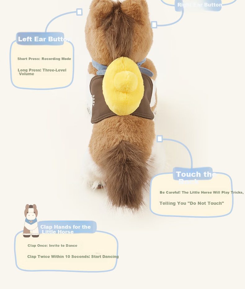 BABYGREAT Little Pony Park Plush Baby Electric Toy Horse Year Mascot Newborn Gift Baby First Birthday Present 22