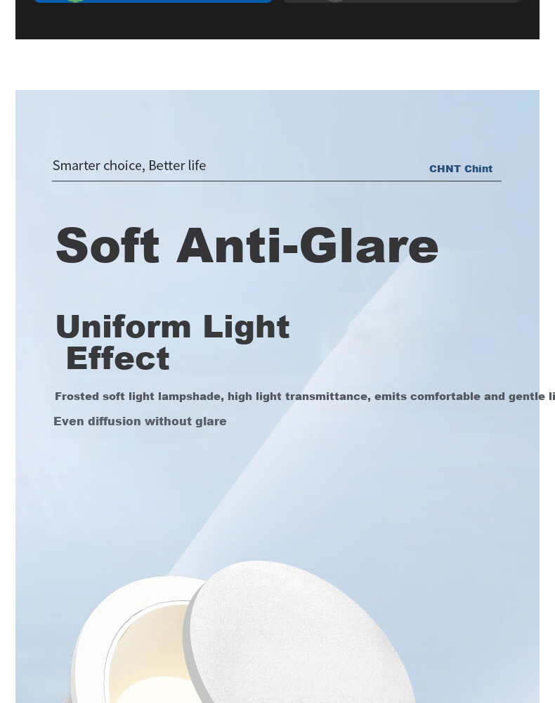CHNT Ultra-thin LED Downlight Anti-glare Recessed Non-main Light Office Hole Light 90 CRI 12W 4000K Neutral Light 9.5cm Cutout 10