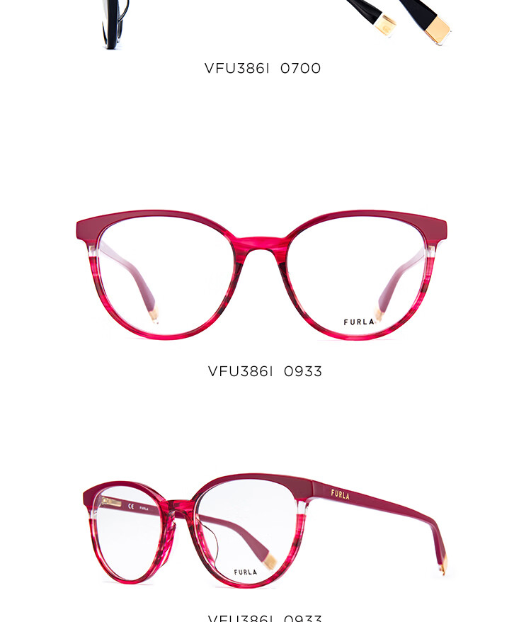 FURLA Women's Full-Frame VFU254 Fashionable Commuter Myopia Optical Glasses Frame 530891 Optical Glasses 20