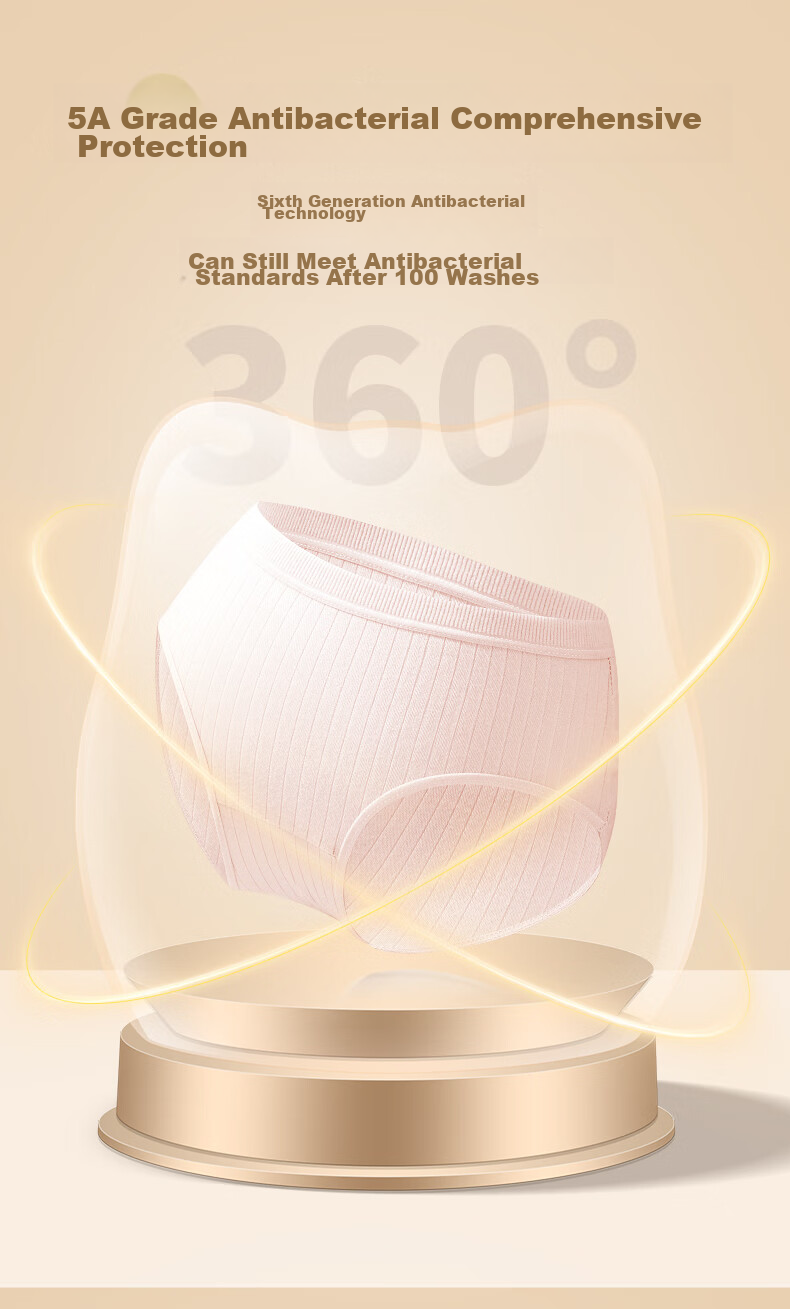 MiiOW Disposable Women's Underwear, Pure Cotton Crotch, No-Wash, Striped, Sterilized, for Pregnancy, Menstruation, Travel, Business Trips, White 7