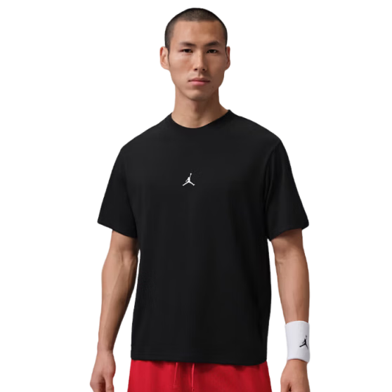 Jordan Men's Short Sleeve T-Shirt Jordan Series IB6758-010 Black Size S Breathable Versatile Gift for Boyfriend 520