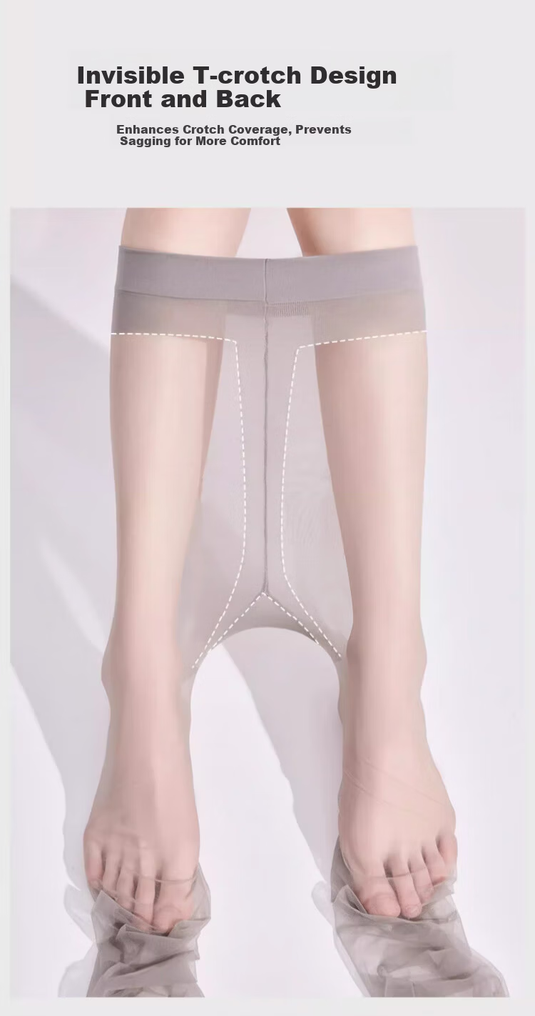Xueqiman 0D Gray Ultra-Thin Airy Sheer Sexy Black Pantyhose with T-Crotch Slimming Anti-Snag Nude-Look Tights for Spring 4