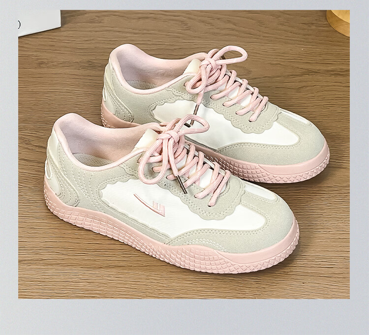 Warrior Training Shoes Versatile College Style Women's Fashion White Sneakers 818 Beige/Grey/Dark Blue Size 35 25