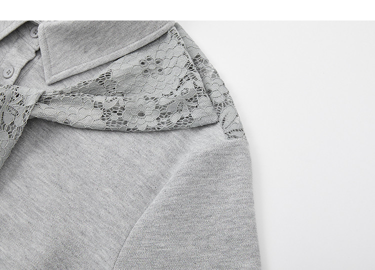 Demana Summer Lapel Pique Mesh Lace Splicing Loose Slim Dress for Women High-End Feel with Shawl Decoration 5