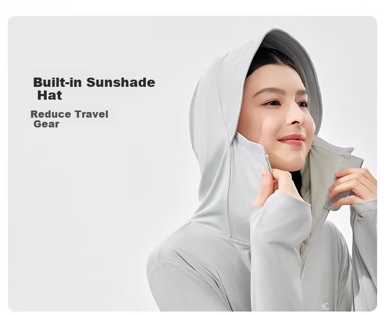 VVC Sun Protection Jacket for Men, Summer Breathable Cool-Feeling Coat, UV-Resistant Ice Silk Outdoor Sun Protection Clothing, Snow Mountain White, M 12