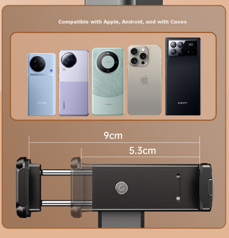 Leledi High-Speed Train Airplane Travel Car Phone Holder Portable 360-Degree Rotating Stand Frost Silver - Travel Stand 8