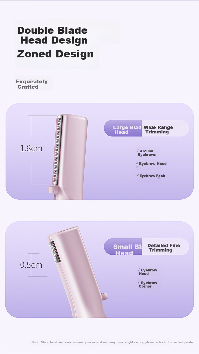 Sujian Portable Electric Eyebrow Trimmer Anti-Scratch Eyebrow Groomer for Women Beginners Eyebrow Shaping and Hair Removal Tool 5