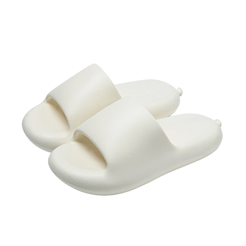 Puxi Women's Summer Slippers Thick Sole Soft Feel Indoor Outdoor Anti-Slip Odor-Resistant EVA White Size 40-41