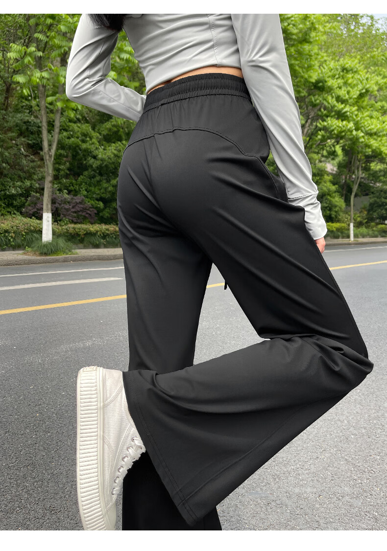 Modal Flared Pants for Women 2026 Spring Summer New Sun Protection Pants UPF50+ High Waist Slimming Ice Silk Quick-Dry Casual Wide-Leg Pants 9