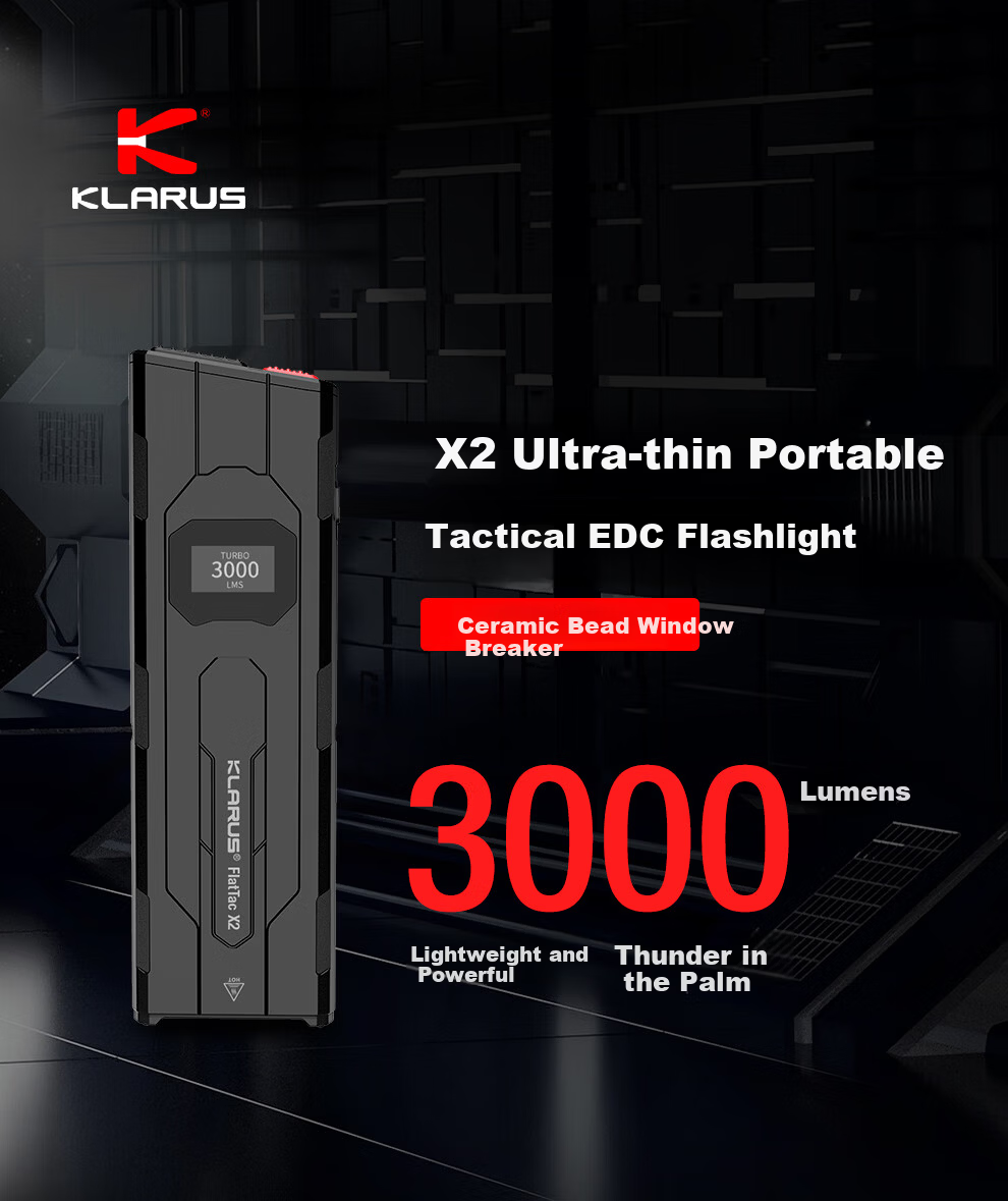 KLARUS X2 Ultra-Thin EDC Tactical High-Brightness Rechargeable Long-Lasting Outdoor Portable Multifunction Flashlight 2