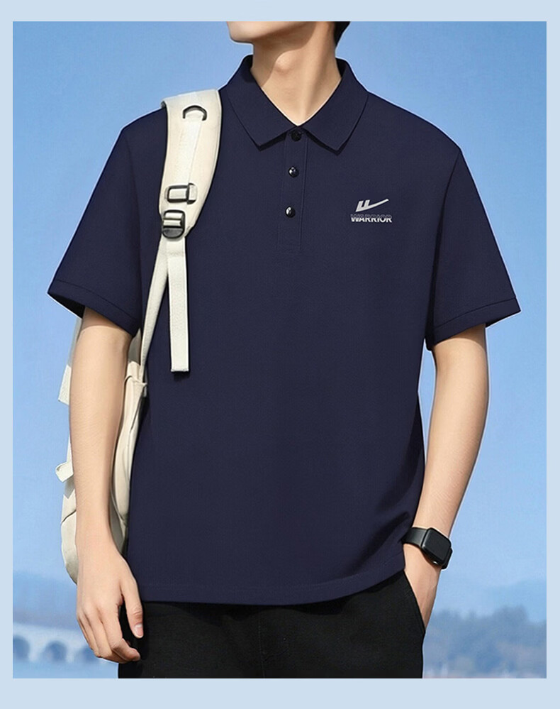 Warrior Men's Polo Shirt Summer Ice Cooling Casual Versatile Short Sleeve T-Shirt Breathable Quick-Dry Loose Fit Dark Gray M 10