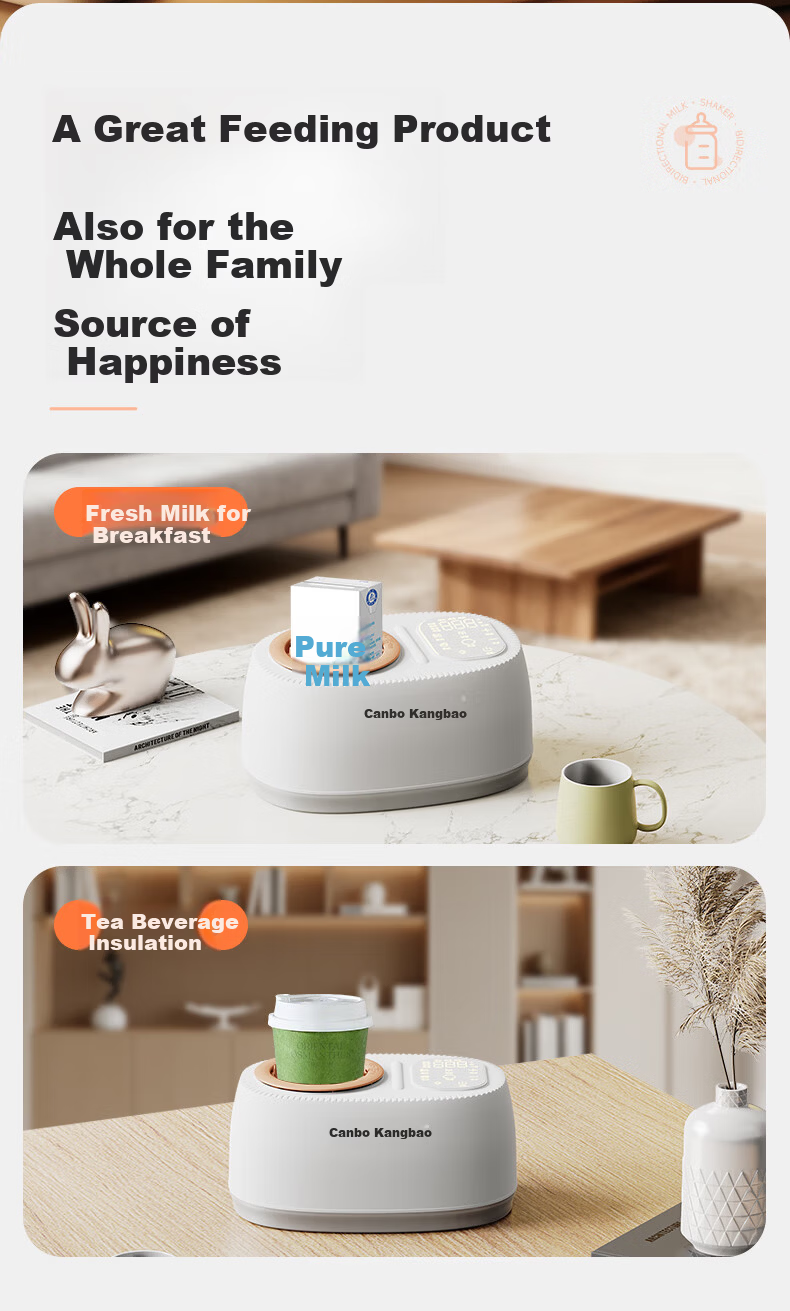 Canbo Baby Bottle Warmer and Milk Mixer 2-in-1 Automatic Milk Preparation and Heating Device Waterless Infant Milk Warmer 19