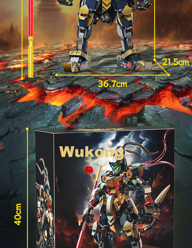 LIVING STONES Building Blocks Set for Boys Age 6-15, Sun Wukong Construction Toy Birthday and New Year Gift 16