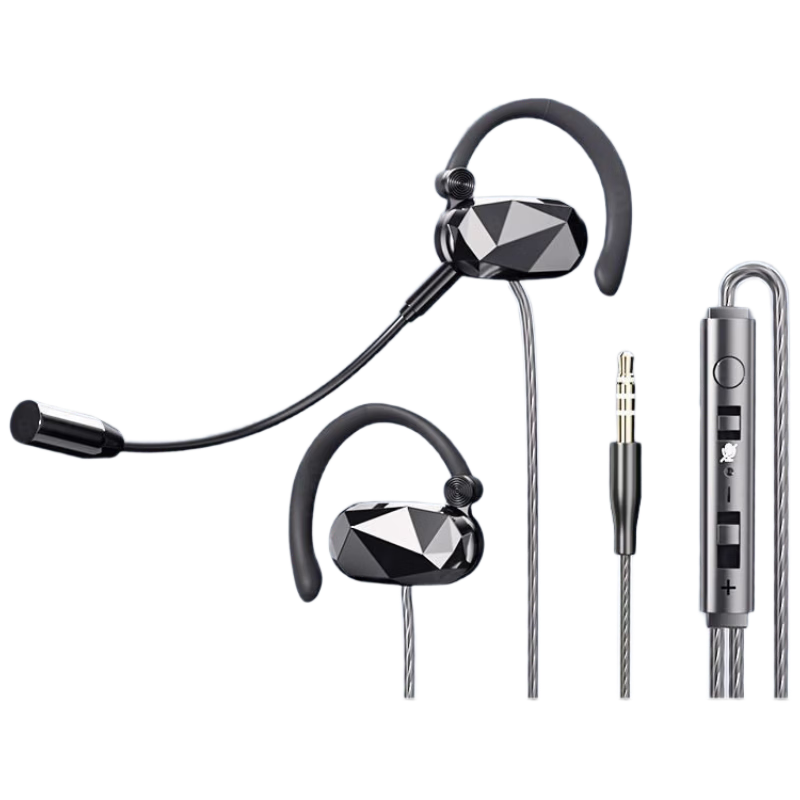 EZHK 2-in-1 Headset with Microphone for Laptop and Desktop, Call Center Headphones, HD Noise-Cancelling Voice Customer Service Headset, 3.5mm