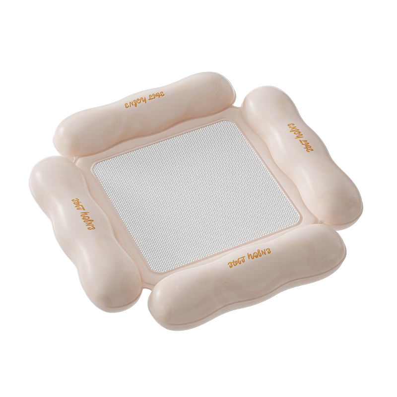 Adandyish Four-Tube Hanging Net Floating Bed Foldable Water Clip Net Recliner Inflatable New Pool Floating Mat Bobo Orange