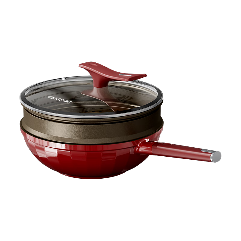 CHUI DA REN Wear-Resistant King Titanium Non-Stick Frying Pan Household Oil-Gathering Flat Bottom Gas and Induction Cooker 0 Fluorine Coating Stir-Fry Pan