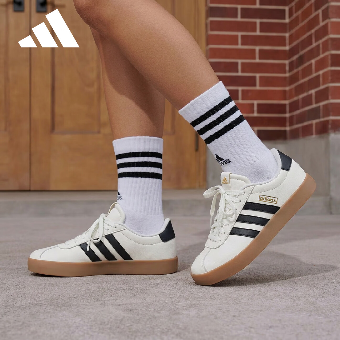 Adidas Qixi Sports Style Series Unisex VL COURT 3.0 Casual Sports Shoes IH6574 White Size 36 2