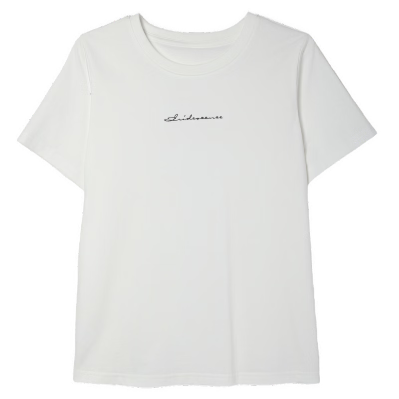 Demana Breathable Pure Cotton Summer Simple Basic Letter Embroidery Crew Neck Short Sleeve Comfortable Casual Women's T-Shirt