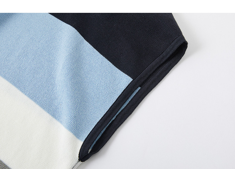 Demana [Breathable Tencel] Summer Lightweight Office Round Neck Raglan Colorblock Slimming Striped Knit Sweater for Women Premium Feel 13