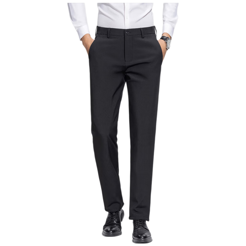 Pierre Cardin Men's Down Pants Autumn Winter New Thickened Fleece White Duck Down Casual Versatile Suit Trousers Black 32