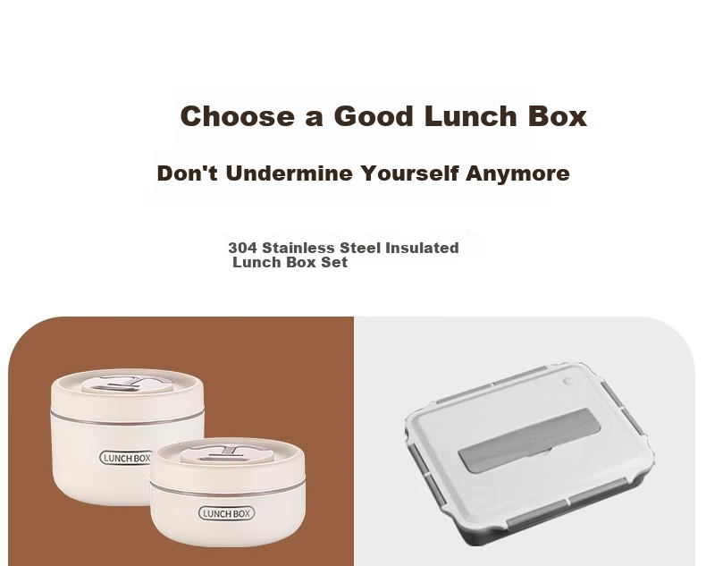 Ymer Stainless Steel Insulated Lunch Box Set - New Combo White 4-Pack + Insulated Bag + Cutlery (2 Large, 2 Small) 2