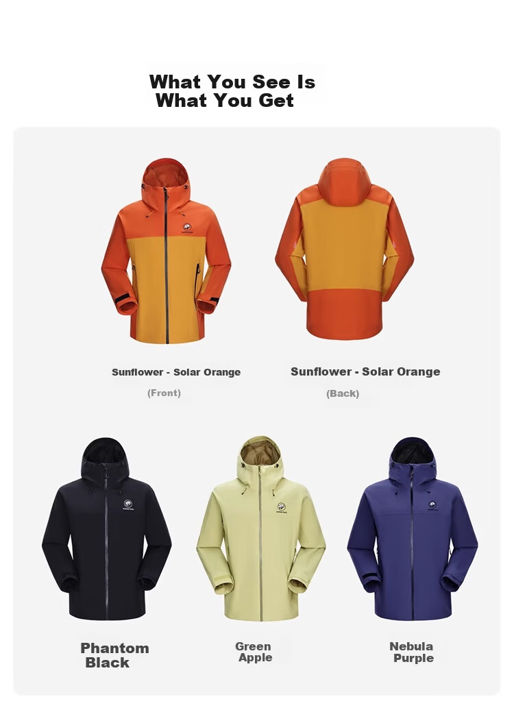 CAMEL Panda Single-Layer Outdoor Windproof Waterproof Mountaineering Cycling Jacket A35BA18158 Phantom Black XS 37