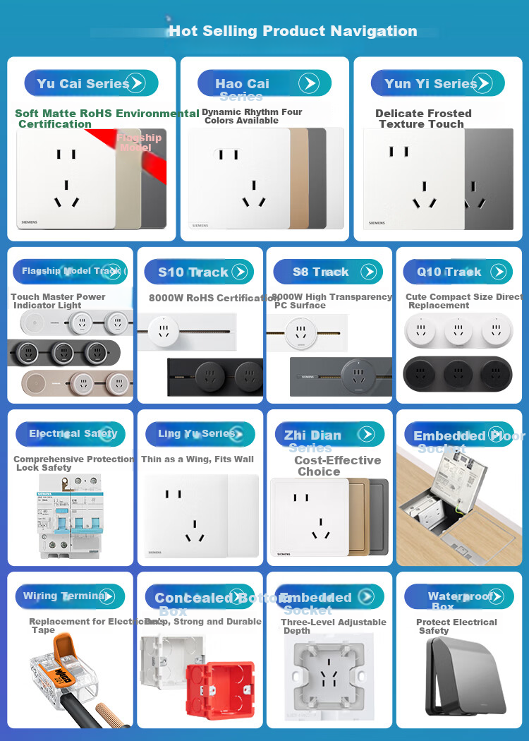 SIEMENS Switch Socket 10A Five-Hole Socket Panel Classic Deep Gray Silver 5UB14143NC072P 1