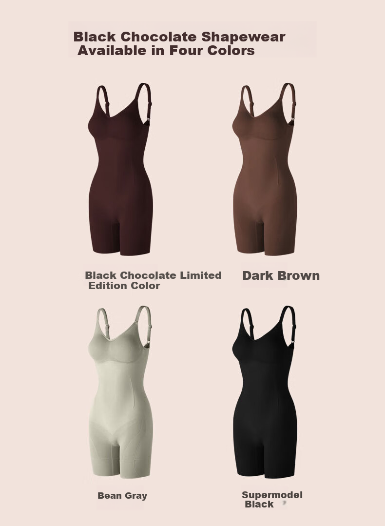 Curvilism [Victoria Song Edition] Black Chocolate Shaping Bodysuit Tummy Control Waist Cincher Black Chocolate Limited Color [Thin Straps] Size L 23