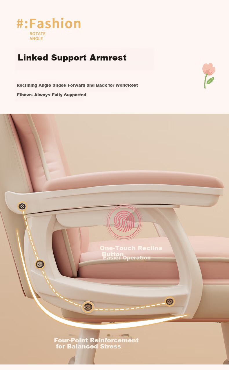 Chibilun Computer Chair Study Chair Bedroom Home Gaming Chair Ergonomic Reclining Backrest Chair Comfortable for Long Sitting 9