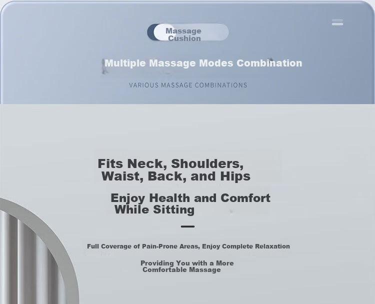AUX 12D-K500 Massage Cushion Seat Pad Neck Massager Shoulder Waist Back Straight Rail Massager Gift for Parents and Girlfriend Birthday Holiday 3