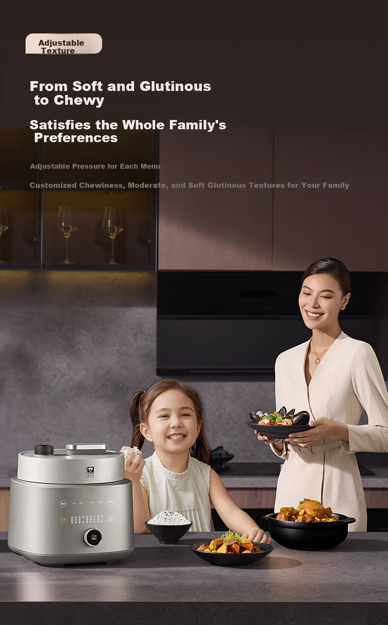 Kambach Pure Titanium Inner Pot Electric Pressure Cooker High-Pressure Rice Cooker Baby-Safe Smart Multi-Function Cooker Household Exhaust-Free Large Capacity 4-5L Soup Cooker 14